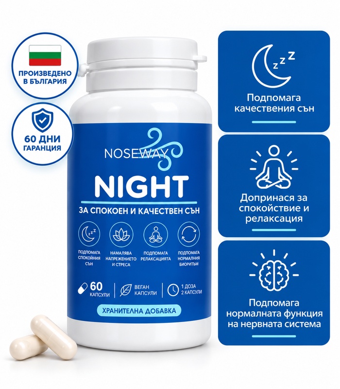 NOSEWAY_NIGHT_benefits_700x800_under_200KB Noseway Night – добавка за сън с 60 капсули за спокоен и качествен сън